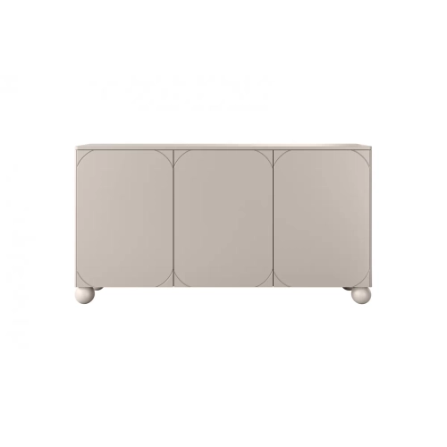 Komoda Sonatia II 150 cm trzydrzwiowa na nogach kulach - kaszmir